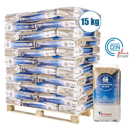 Pellets Butagaz – Certificación DIN Plus | Palet de 66 sacos